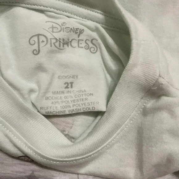 Disney Princess Mint Green, with Silver Stars Toddler 2 Piece Casual Wear 2T - Picture 3 of 3